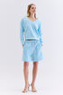 BLUSA DECOTE V AZUL CLARO